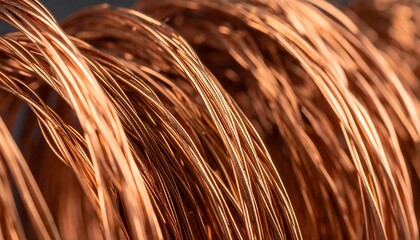 Close-up copper wire coils