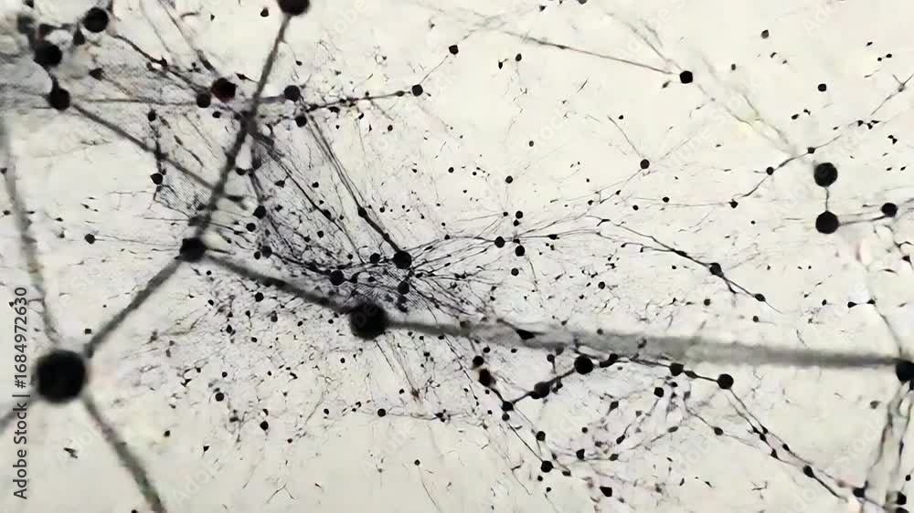 Aufkleber network mesh expanding and connecting dots in digital space