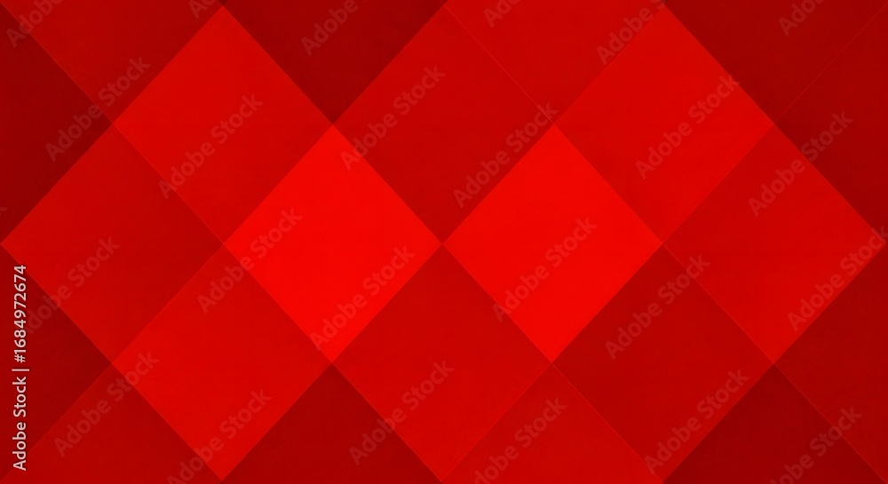 Poster abstract geometric pattern of red diamonds with varying shades of red creating a sense of depth and 