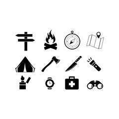 vector set of camping icons