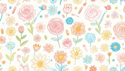 Fototapeta premium Pastel Flower Pattern Design