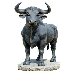 Obraz premium Buffalo statue isolated on transparent background