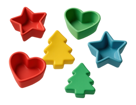 Silicone baking molds with festive shapes