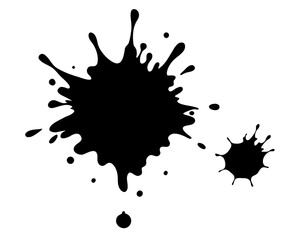 Black Ink Splashes & Splash black silhouette vector ,Splash icon