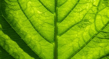 Obraz premium Translucent Green Leaf Veins: A Macro View of Nature's Intricate Design