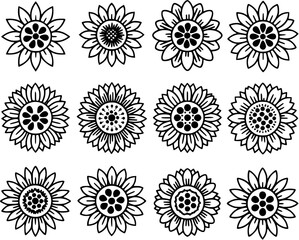 set of vector flowers