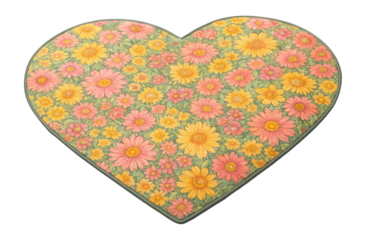 Heart-shaped picnic blanket with waterproof backing