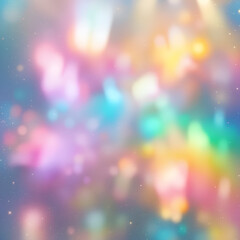 Blurred refraction light texture overlay effect. Holographic rainbow background.