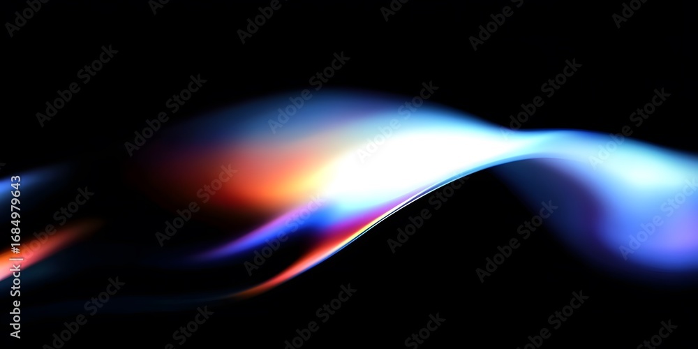 Aufkleber abstract wave of light with gradient colors on dark background
