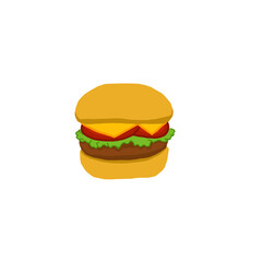 hamburger isolated on white background