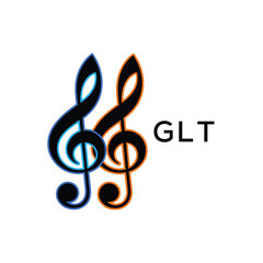Fototapeta premium GLT Music Company logo. GLT Creative Treble Clef Icon and business. GLT best icon Entertainment Branding. 