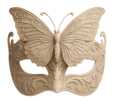 Mask with a butterfly motif and elegant features