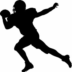 a silhouette of  football player