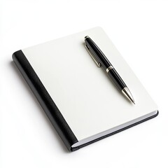 Writing ideas and inspiration workspace notebook and pen minimalist design overhead view creative process