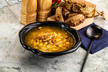 Hot Crab corn soup with vegetables