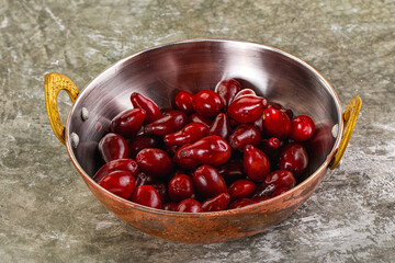 Ripe sweet juicy digberry cornel