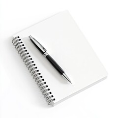 Documenting ideas blank notebook and pen on table workspace minimalistic flat lay creativity boost