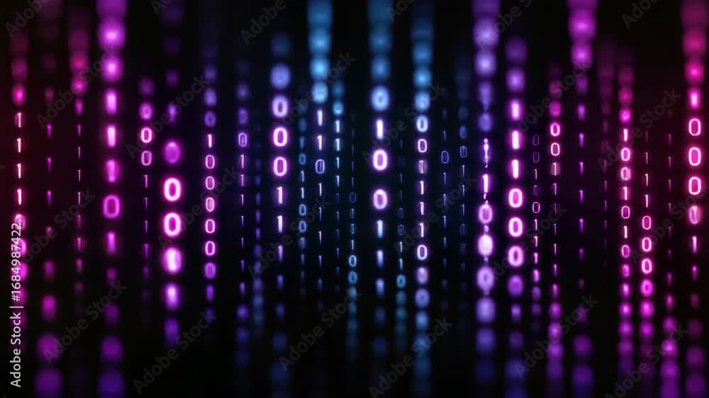 Poster an abstract representation of digital data in vibrant colors