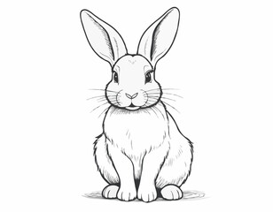 Cute rabbit hand drawn sketch.Vector illustration.