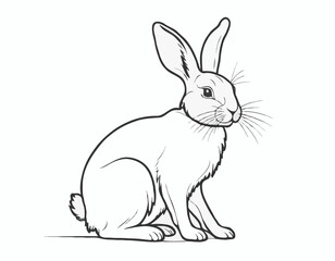 Cute rabbit hand drawn sketch.Vector illustration.