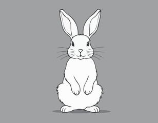 Cute rabbit hand drawn sketch.Vector illustration.