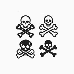 Fototapeta premium skull and crossbones icon set vector template 