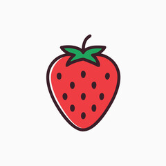 Obraz premium strawberry icon vector design template in white background