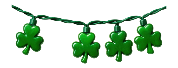 String of shamrock-shaped bulbs with green wire
