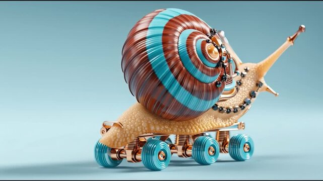 Snail on roller skates