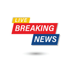 Live Breaking News Banner – Modern Red Blue Yellow Headline Template