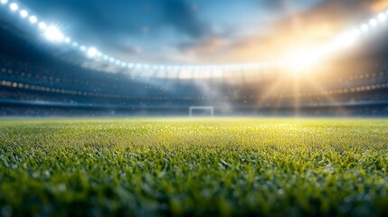 Exciting football match overview stadium sports photography outdoor ground level dynamic action scene