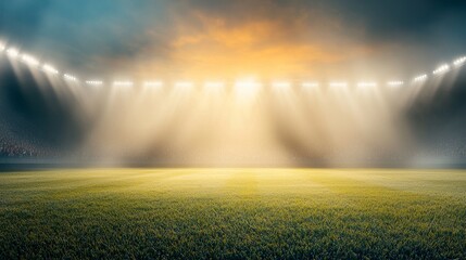 Exciting sports event under dramatic lighting at a stadium capturing the thrill of competition and atmosphere