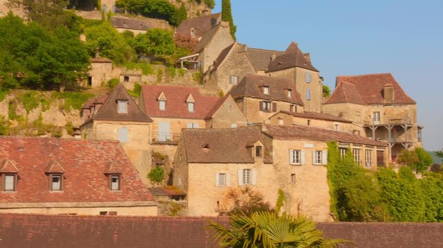 Charming view of Beynac village, showcasing its medieval architecture