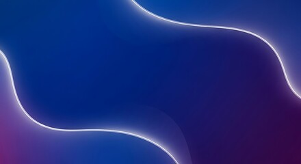 Abstract dark blue background with glowing white curved lines and soft gradients