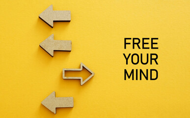 Free your mind - motivation quote is shown using the text