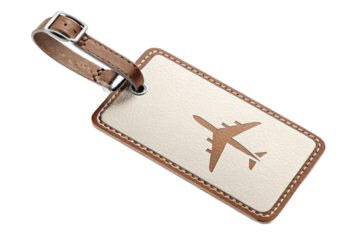 Luggage tag isolated on transparent background