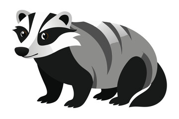 Adorable Cartoon Badger Illustration A Charming Depiction of a Woodland Creature in a Playful Style