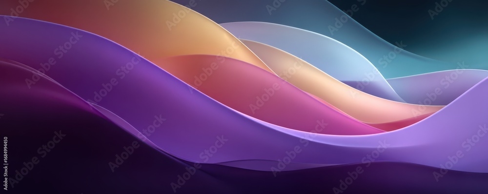 Aufkleber abstract colorful waves creating a vibrant and calming artistic digital background