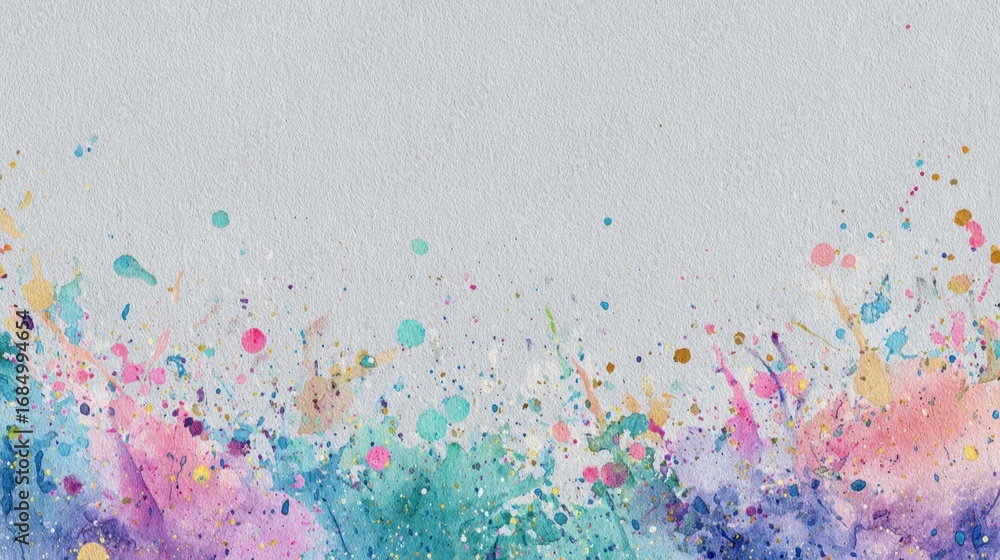 Canvas Prints vibrant abstract watercolor splash with colorful dots and swirls