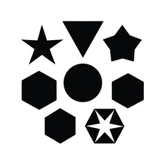 Geometric Shapes: Black and White Minimalist Design Elements Set  for Branding and Design Projects