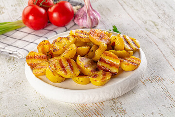 Grilled small baby young potato