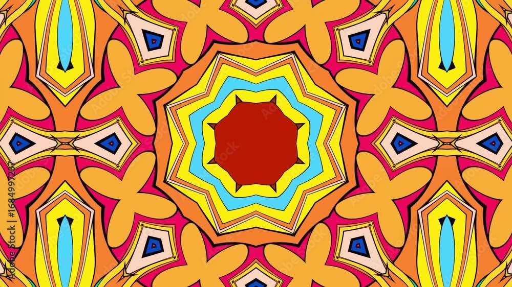 Poster abstract colorful kaleidoscope psychedelic background with circles