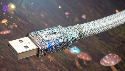 Ornate USB cable, fantasy setting