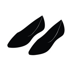 Simple Black Flat Shoes Silhouette: Minimalist Fashion Footwear Design