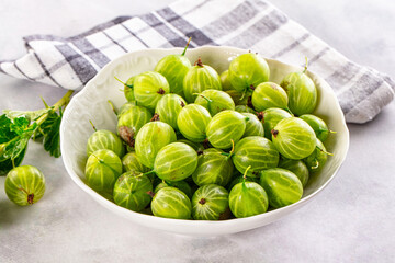 Ripe sweet juicy green gooseberry