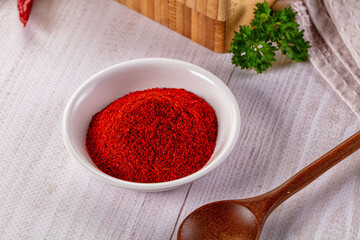 Red dry chili pepper paprika powder
