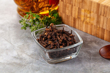 Dry cloves buds aromatic flavor