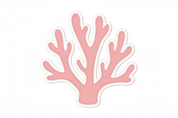 Vibrant coral illustration with a clean, transparent background, perfect for marine life and ocean-themed design projects