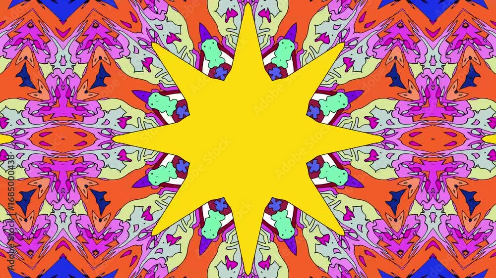 Poster abstract colorful kaleidoscope psychedelic background with circles