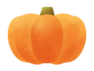オレンジ色のカボチャのイラスト
